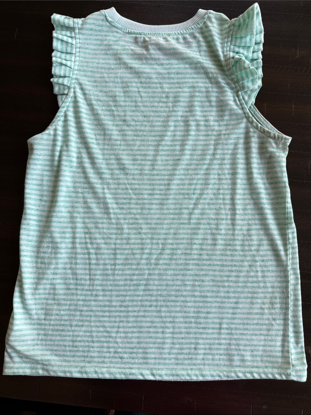 Jessica Simpson Mint & White Striped Ruffle Sleeve Tee - Picture 3 of 3